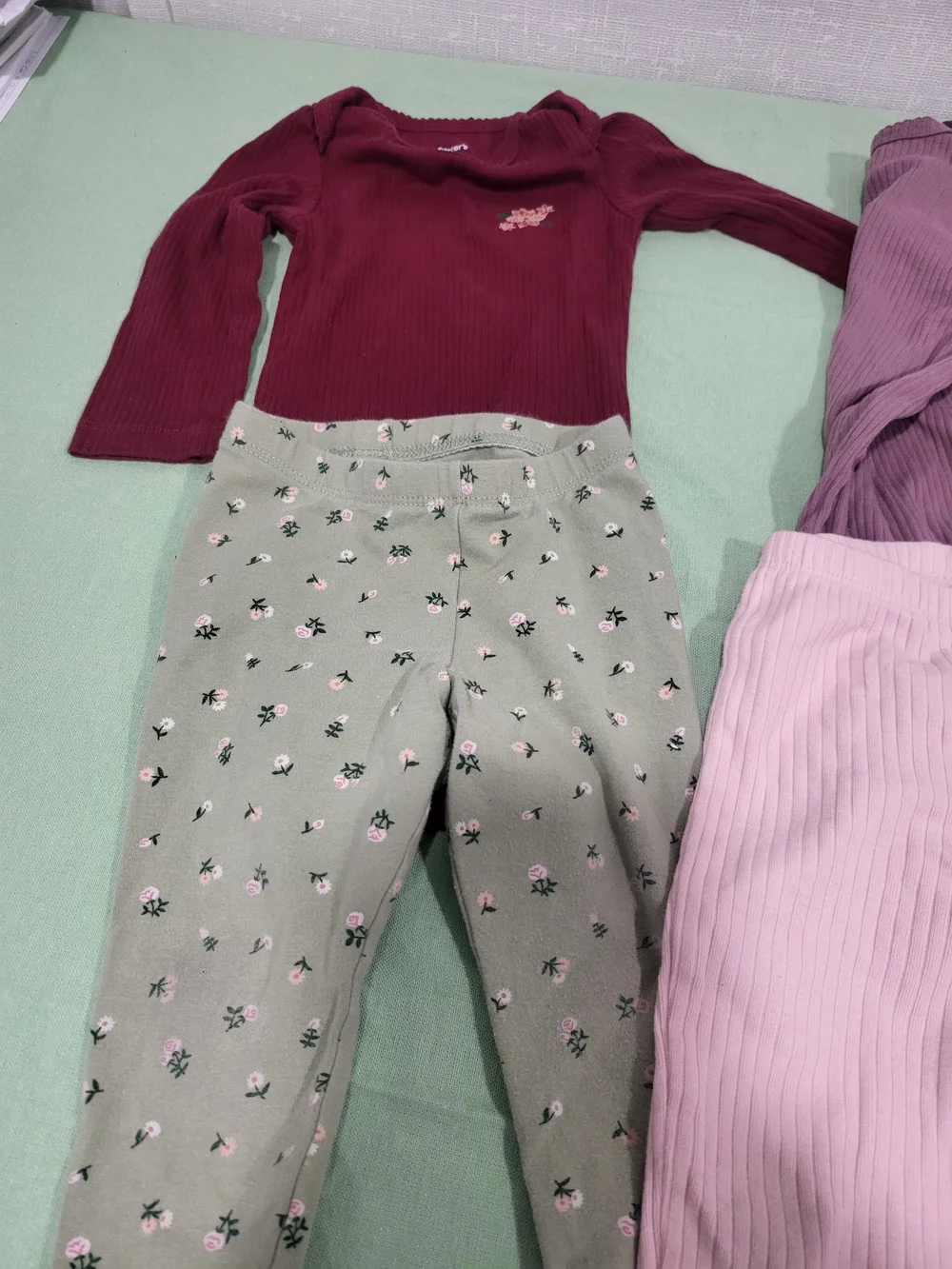 Carter's Baby Girl Matching Sets in Burgundy, Mauve, Blush, Pink, Sage